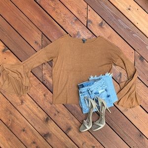 NWOT Express Burt Orange with Bellbottom Sleeves